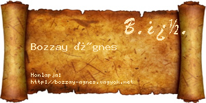 Bozzay Ágnes névjegykártya