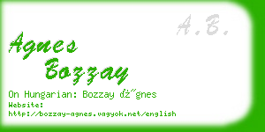 agnes bozzay business card